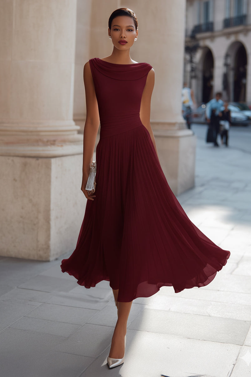 Victoire | Elegant Draped Midi Dress