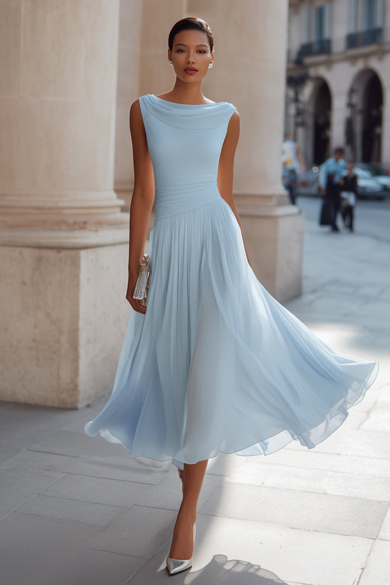 Victoire | Elegant Draped Midi Dress