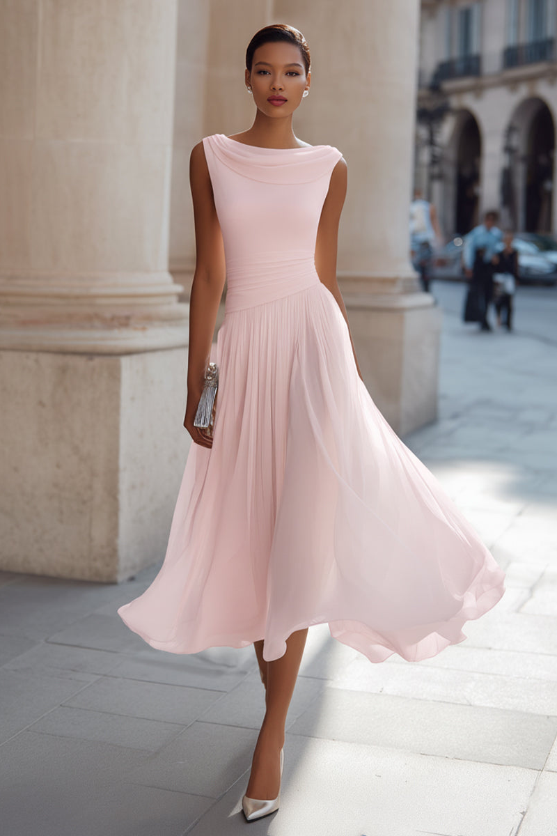 Victoire | Elegant Draped Midi Dress