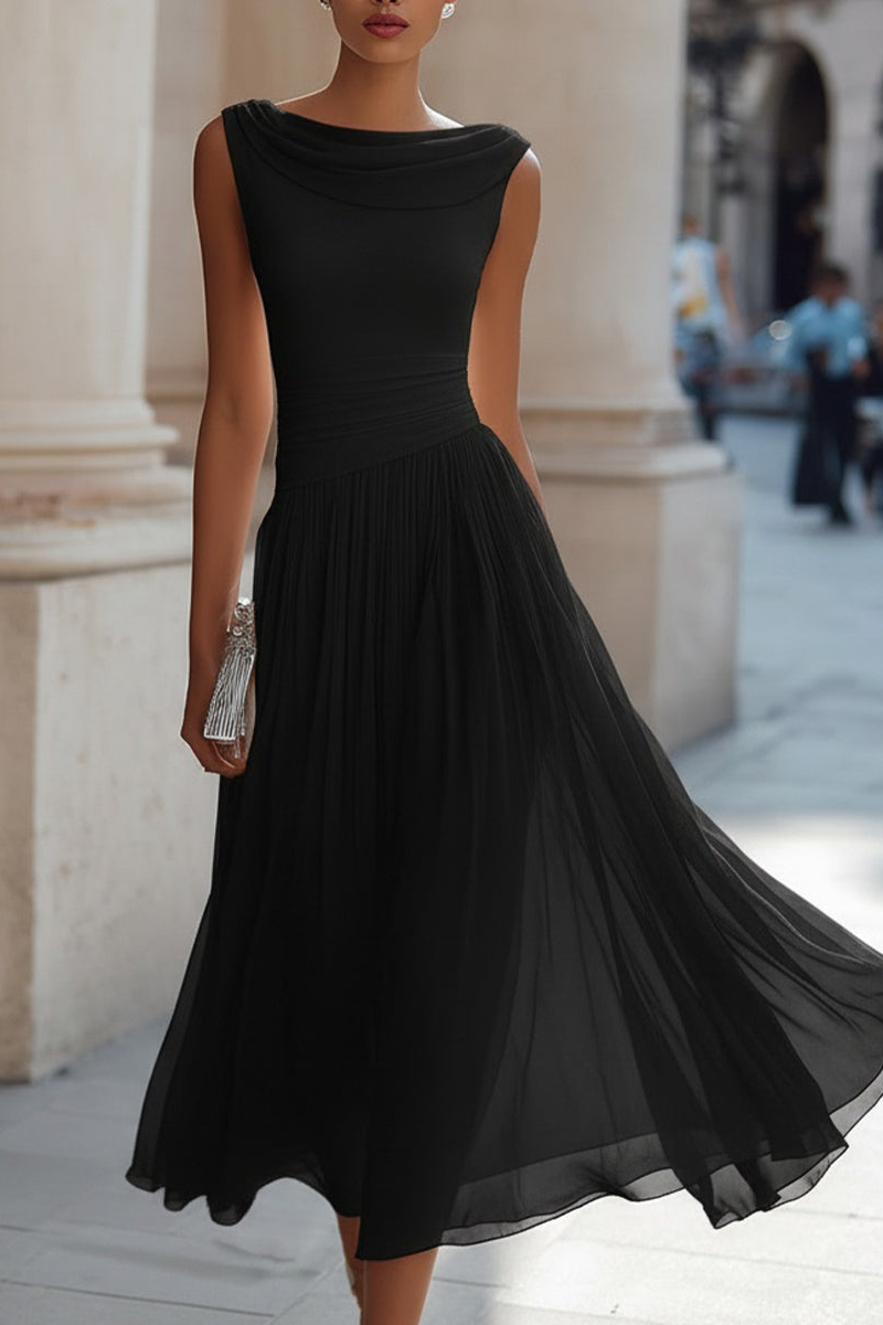 Victoire | Elegant Draped Midi Dress
