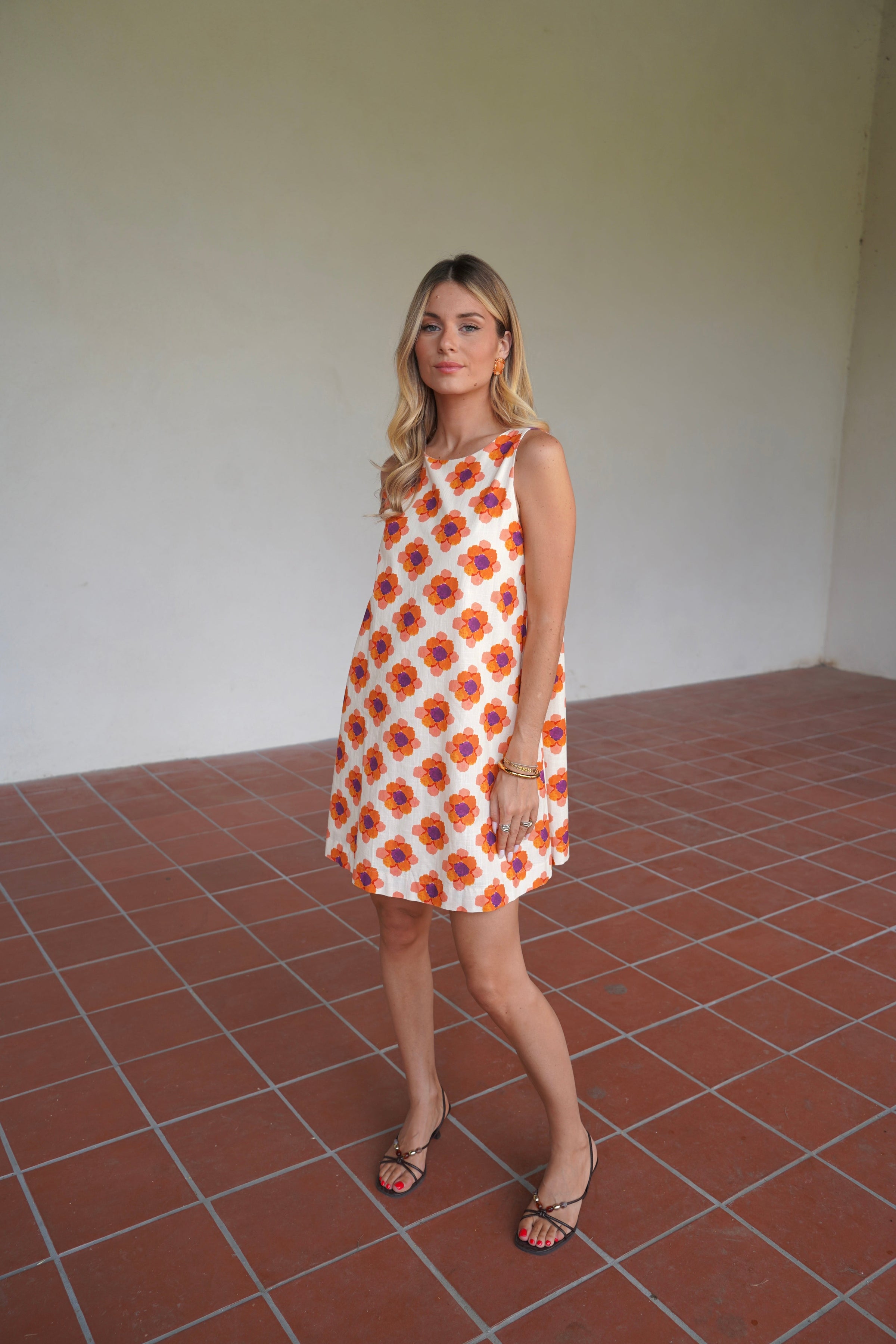 Marguerite | Retro Floral Trapeze Dress