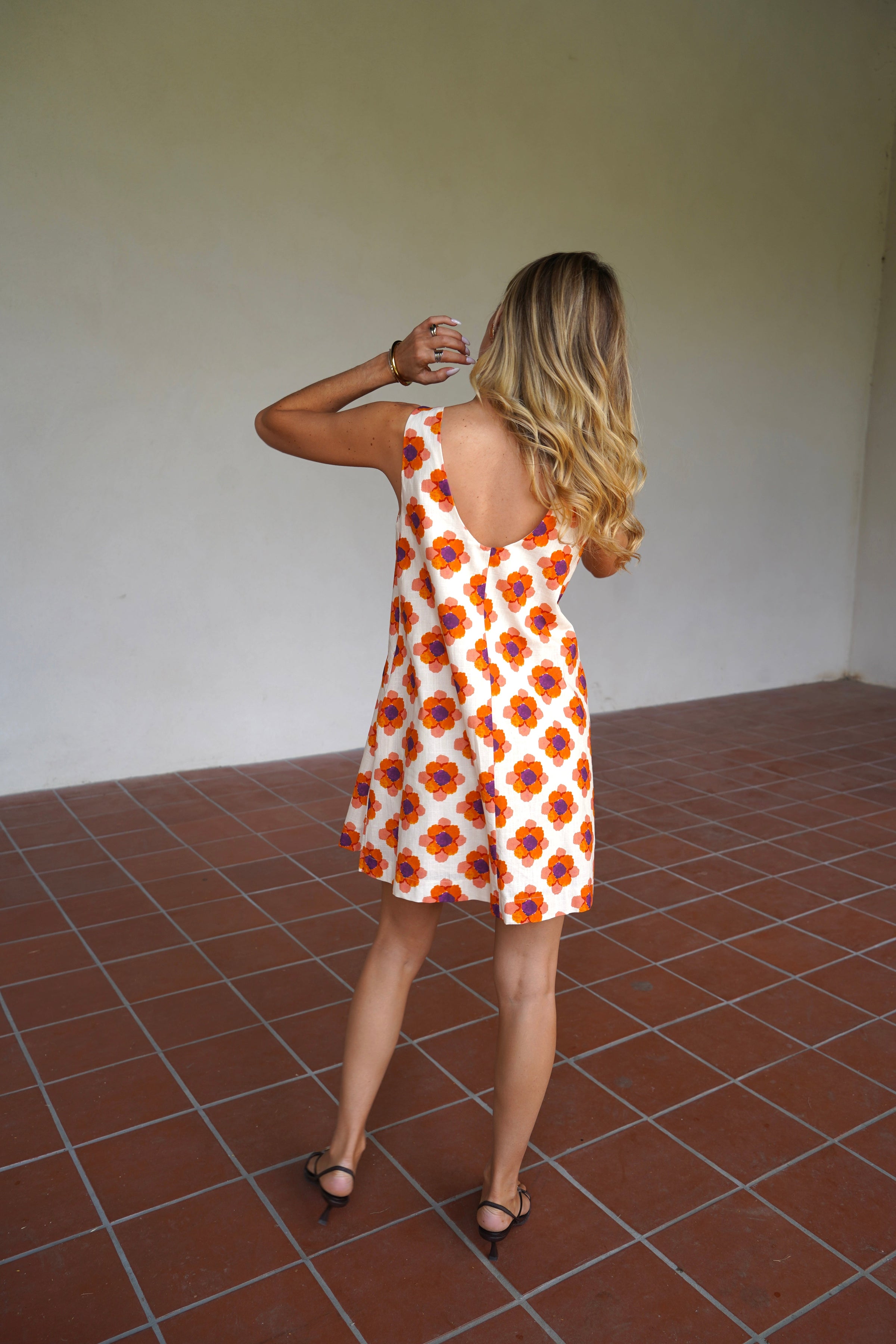 Marguerite | Retro Floral Trapeze Dress