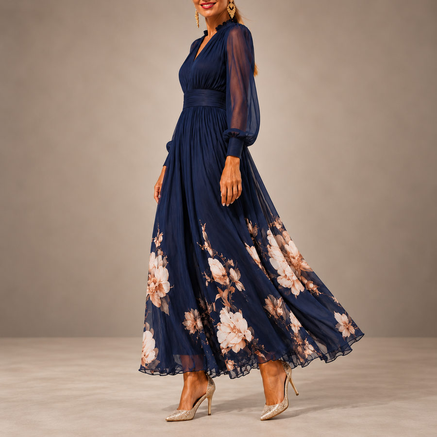 Lucinda | Floral Dress with Defined Waist