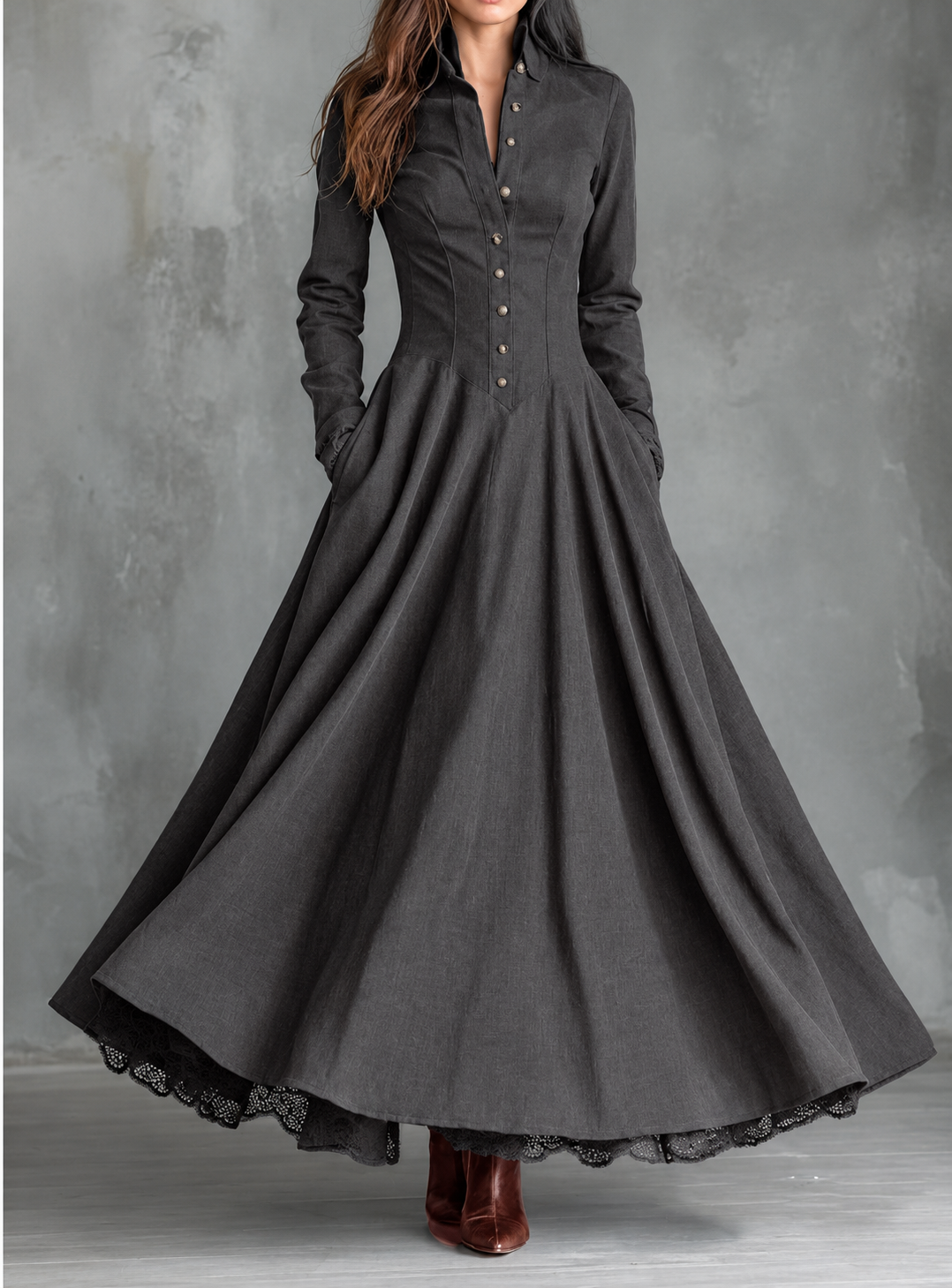Clarissa | Button-Front Shirt Maxi Dress