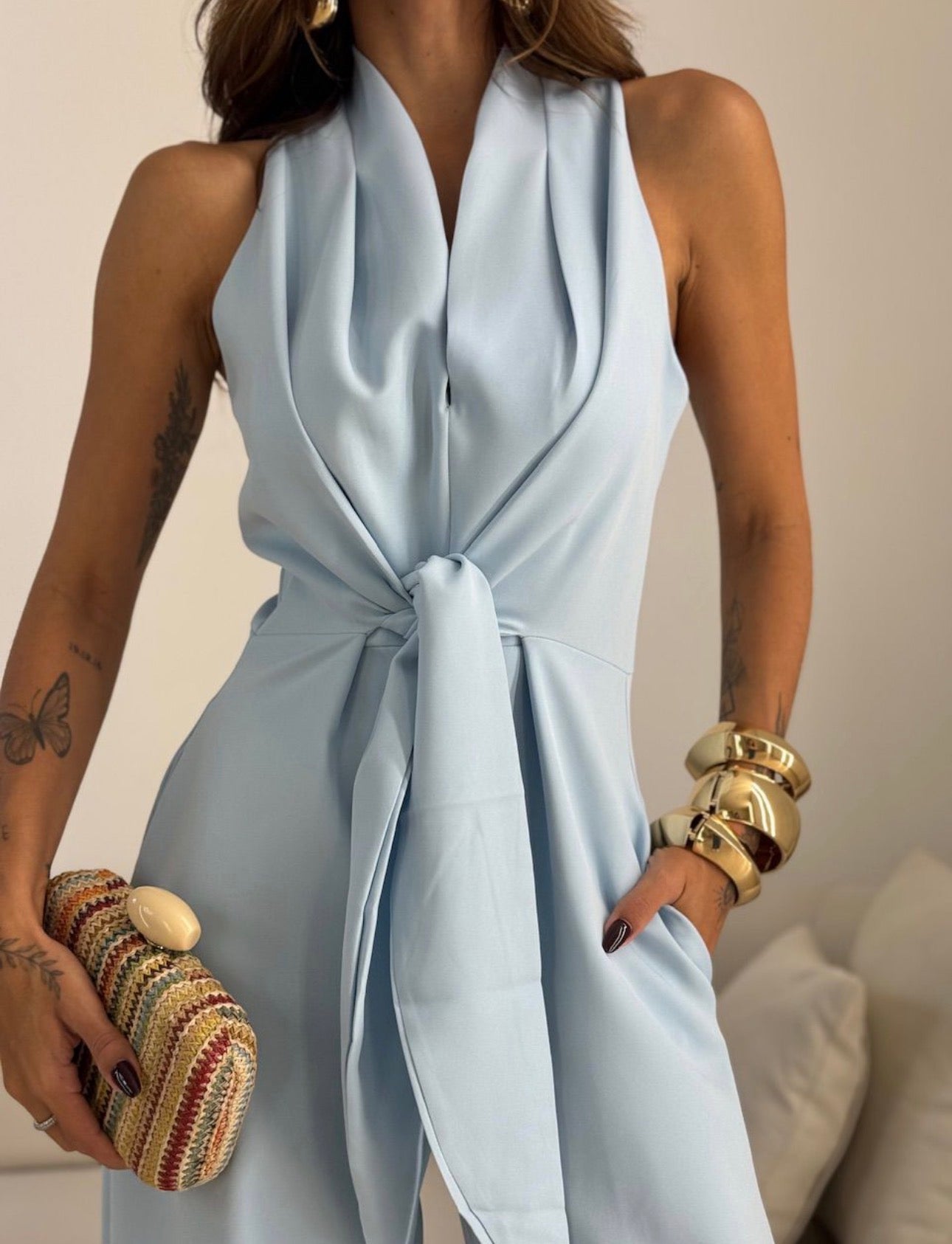 Soraya™ | Elegant Draped Wide-Leg Jumpsuit