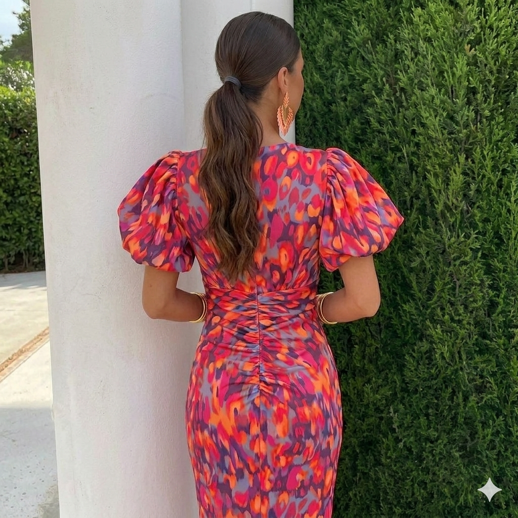 Tora™ | Graceful Pleated Sleeve Dress