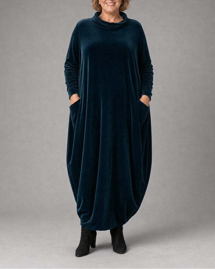 Evangeline | High Neck Cocoon Maxi Dress