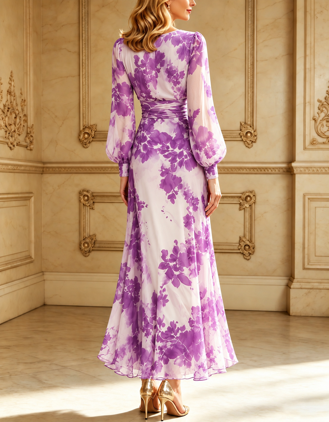 Fiorella | Floral Wrap V-Neck Maxi Dress