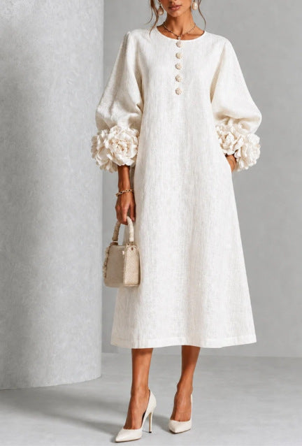 Delphine | Floral Button Midi Dress