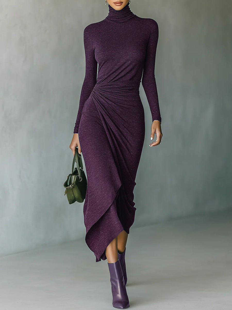 Ophelia | Turtleneck Wrap Midi Dress