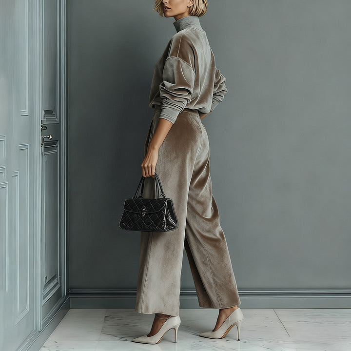 Théa | Velvet High-Collar Set