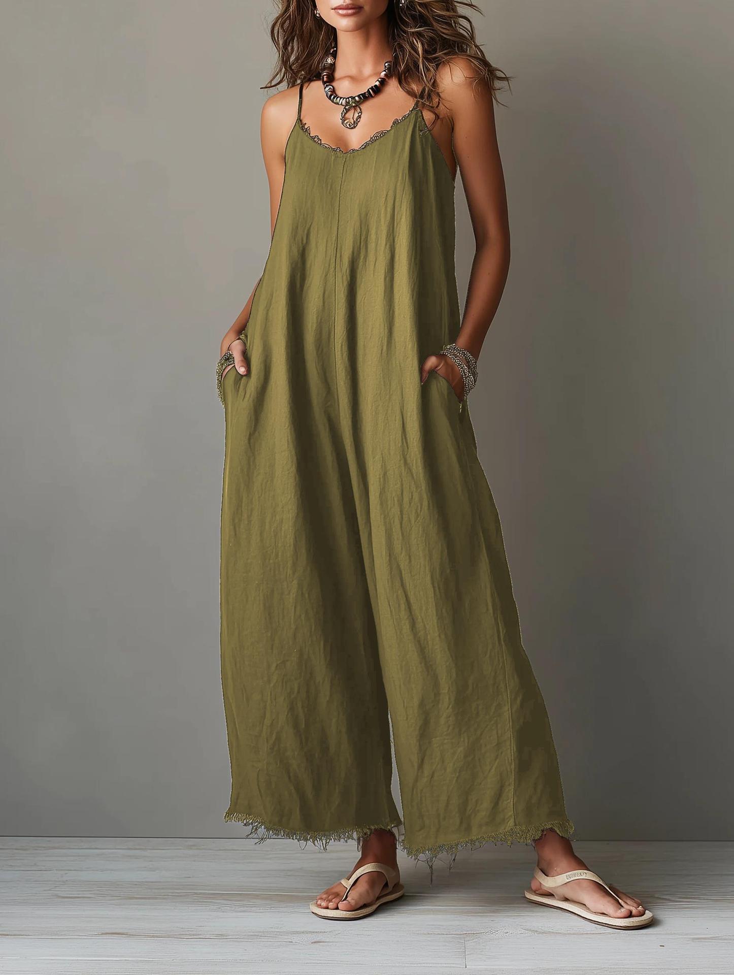 Pascale | Minimalist Linen-Blend Jumpsuit