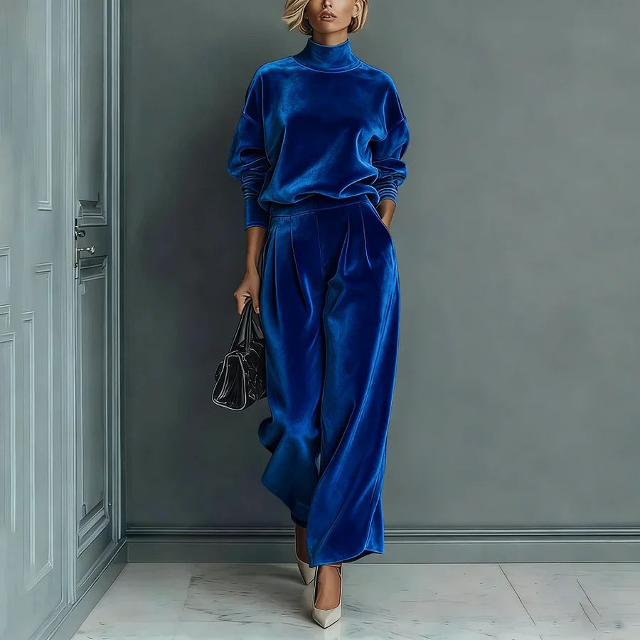 Théa | Velvet High-Collar Set