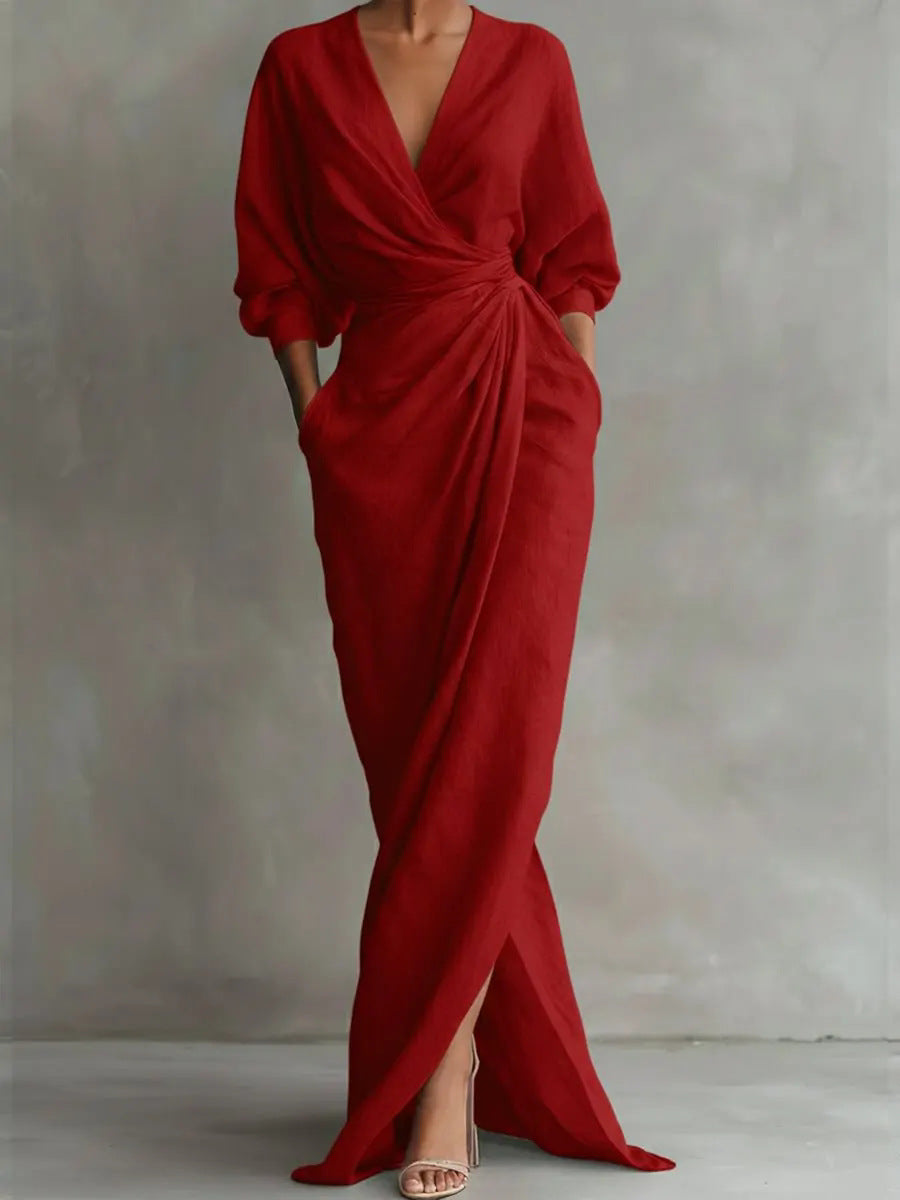 Noor | Simple V-Neck Maxi Dress