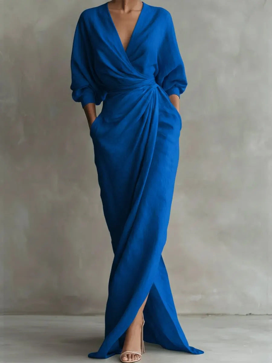 Noor | Simple V-Neck Maxi Dress