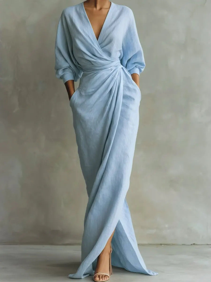 Noor | Simple V-Neck Maxi Dress