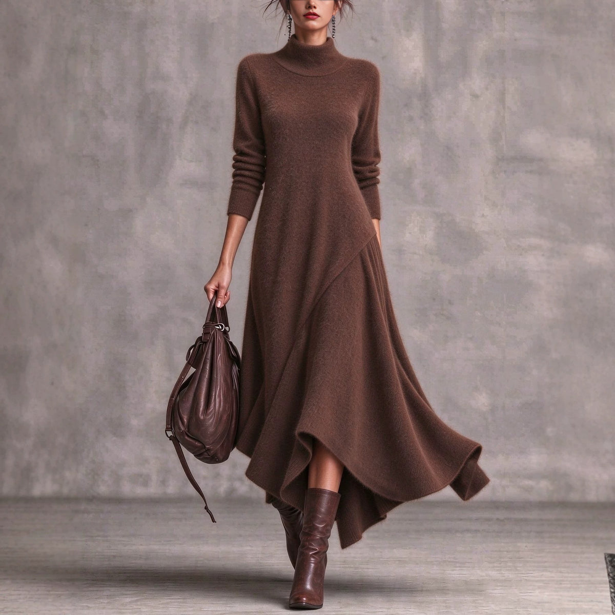 Francesca | Turtleneck Top & Asymmetric Skirt Set