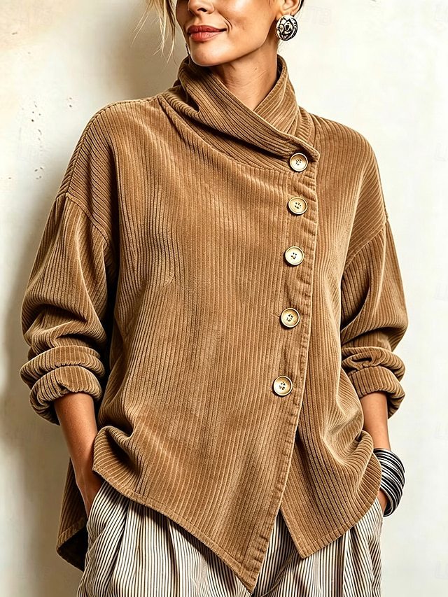 Sandra | Oversized Asymmetric High Neck Jacket