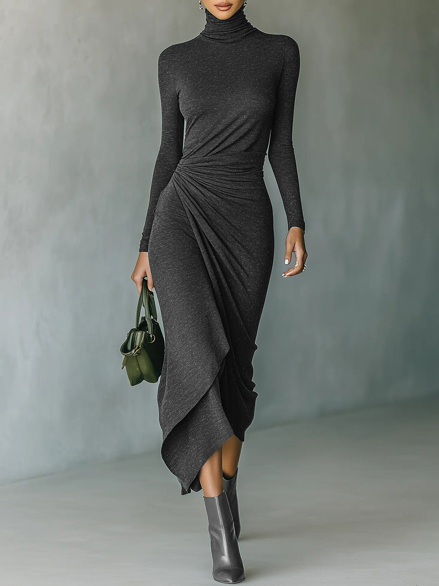 Ophelia | Turtleneck Wrap Midi Dress