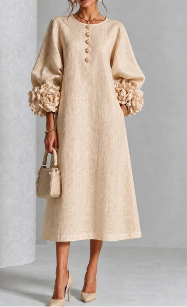 Delphine | Floral Button Midi Dress