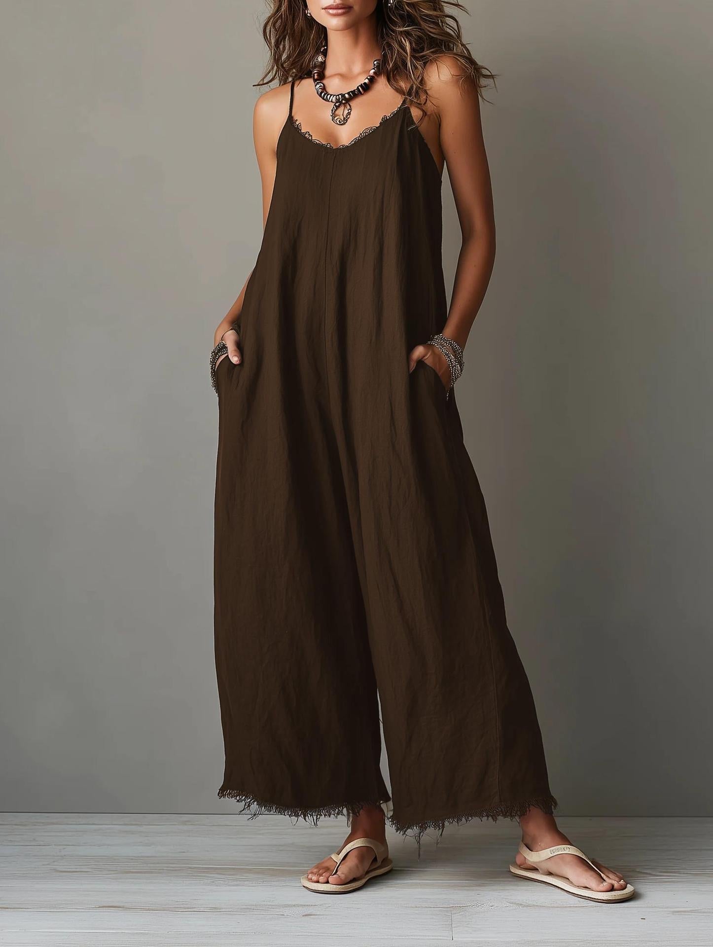 Pascale | Minimalist Linen-Blend Jumpsuit