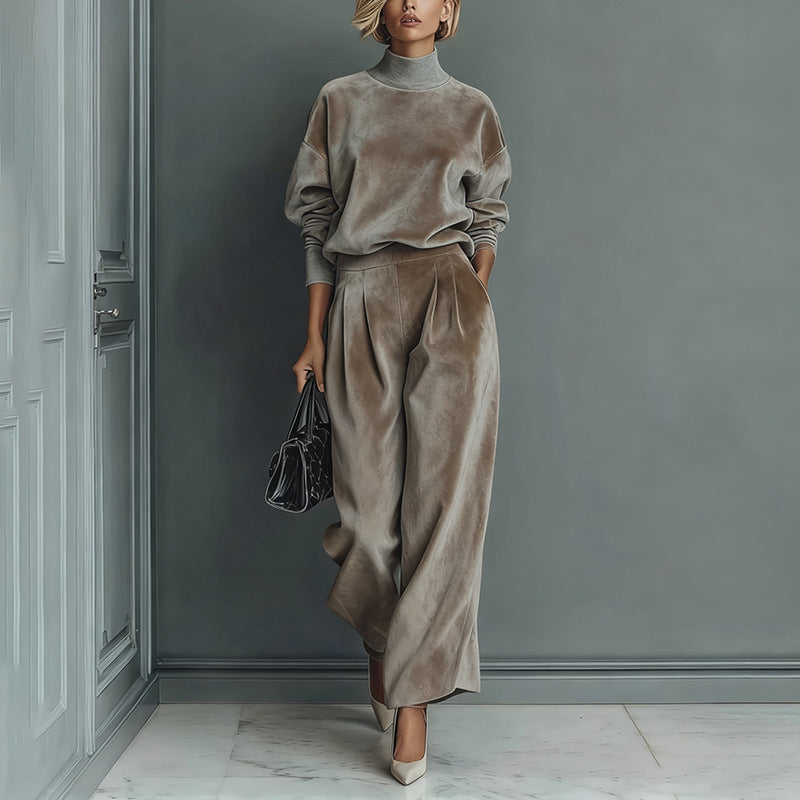 Théa | Velvet High-Collar Set