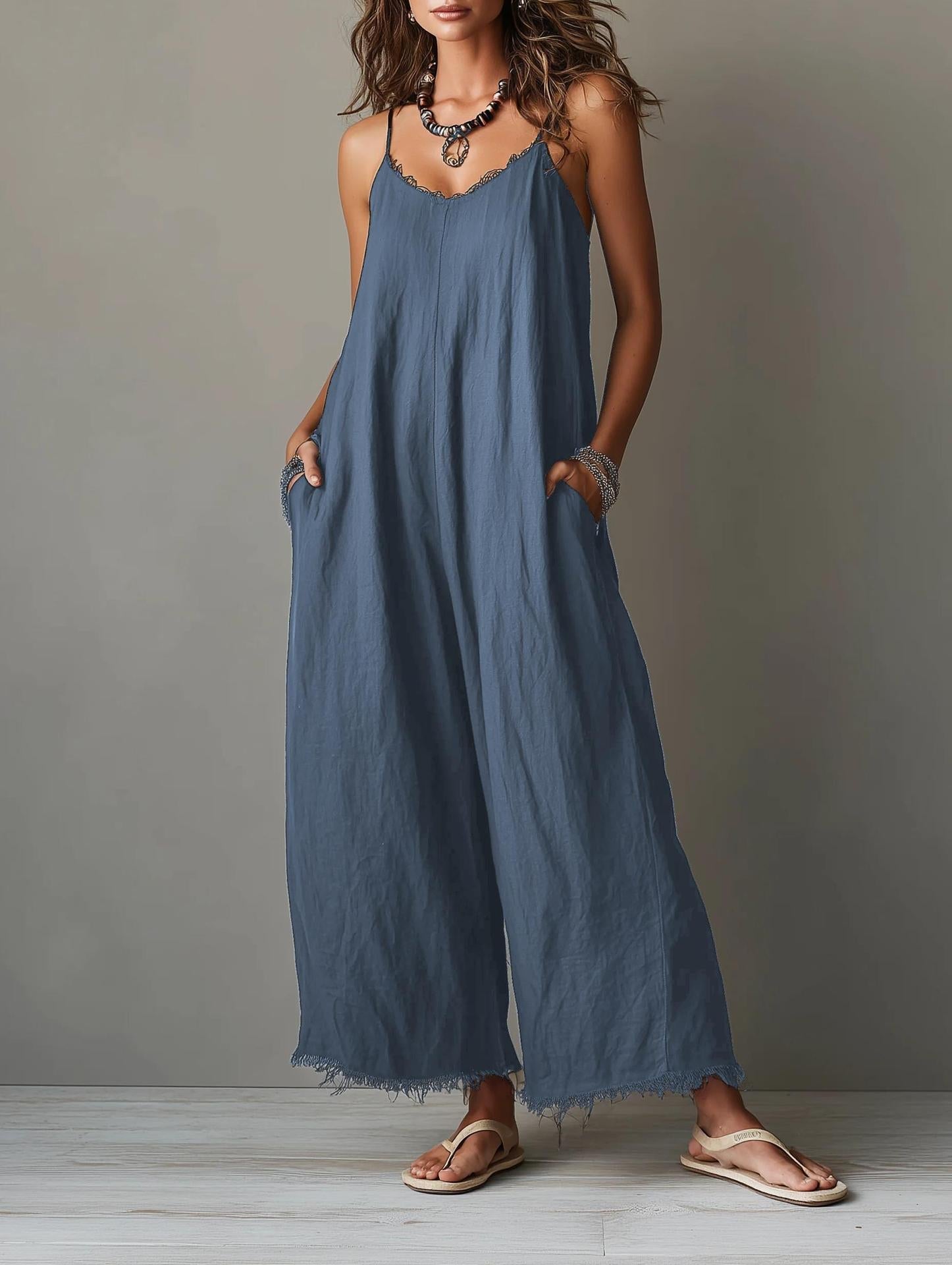 Pascale | Minimalist Linen-Blend Jumpsuit
