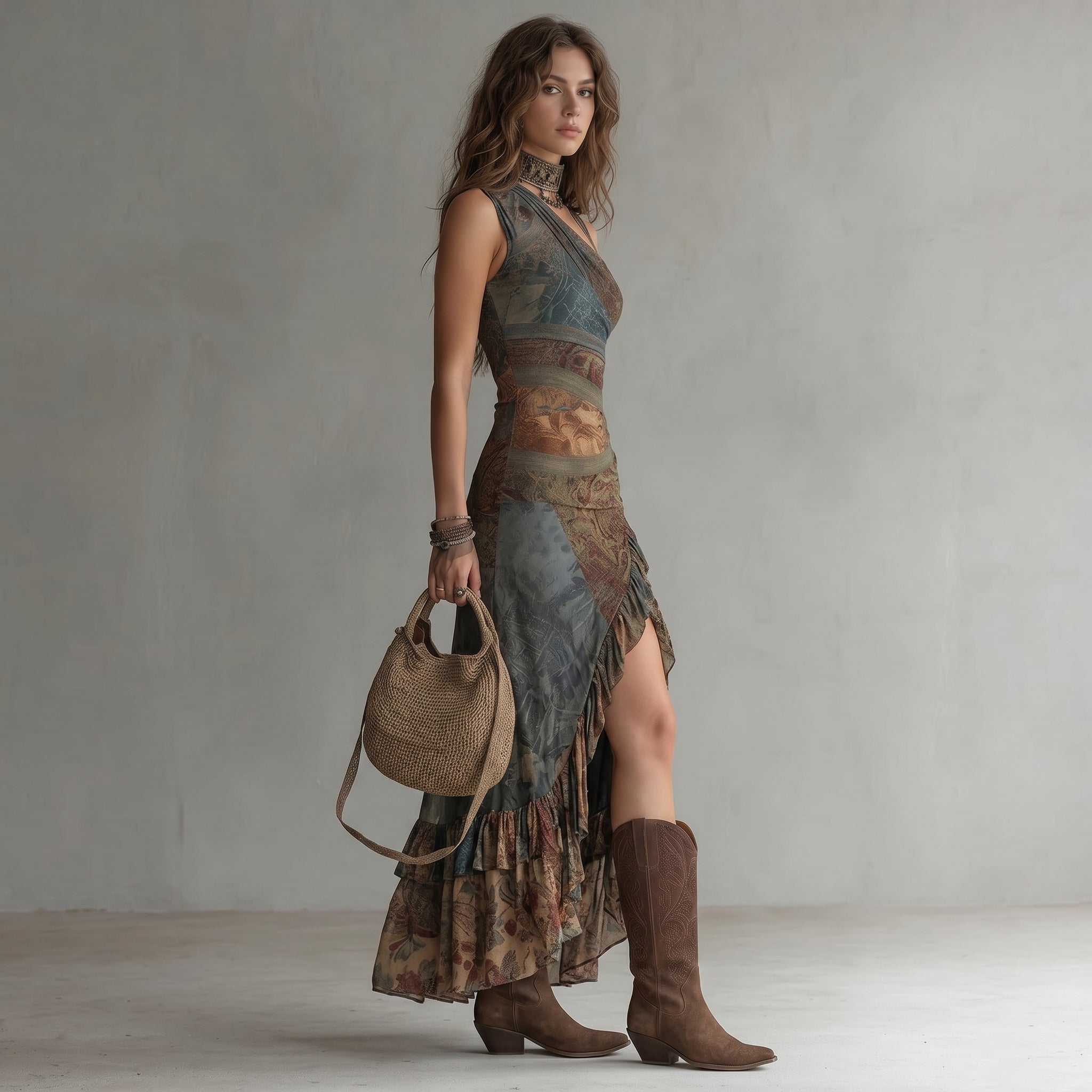Elara™ | One-Shoulder Bohemian Maxi Dress