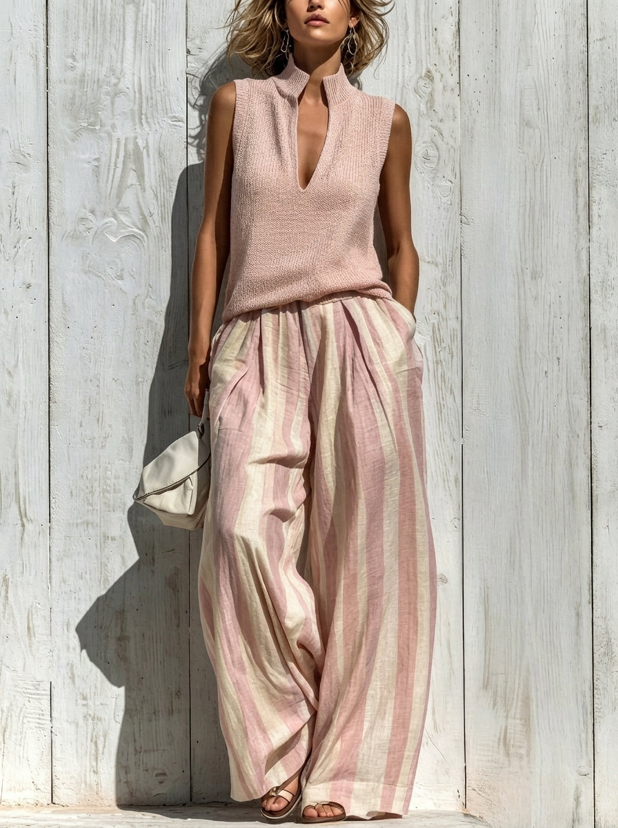 Estelle | Striped Wide-Leg Set