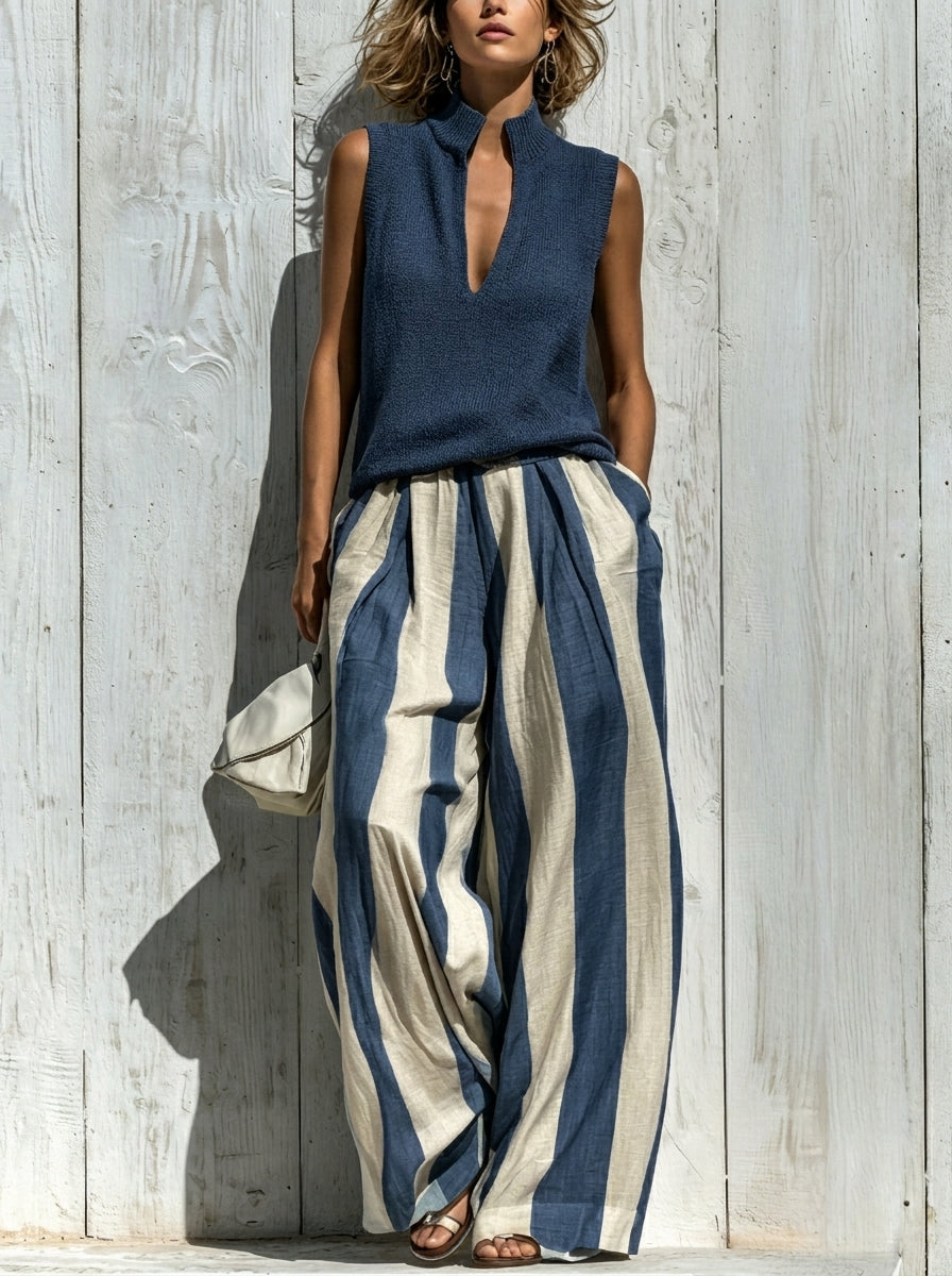 Estelle | Striped Wide-Leg Set