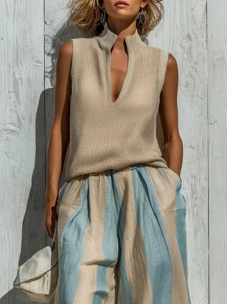 Estelle | Striped Wide-Leg Set