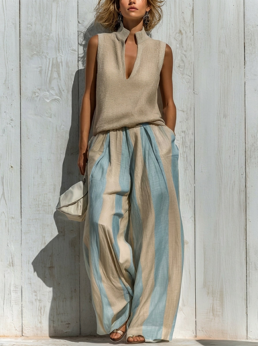 Estelle | Striped Wide-Leg Set