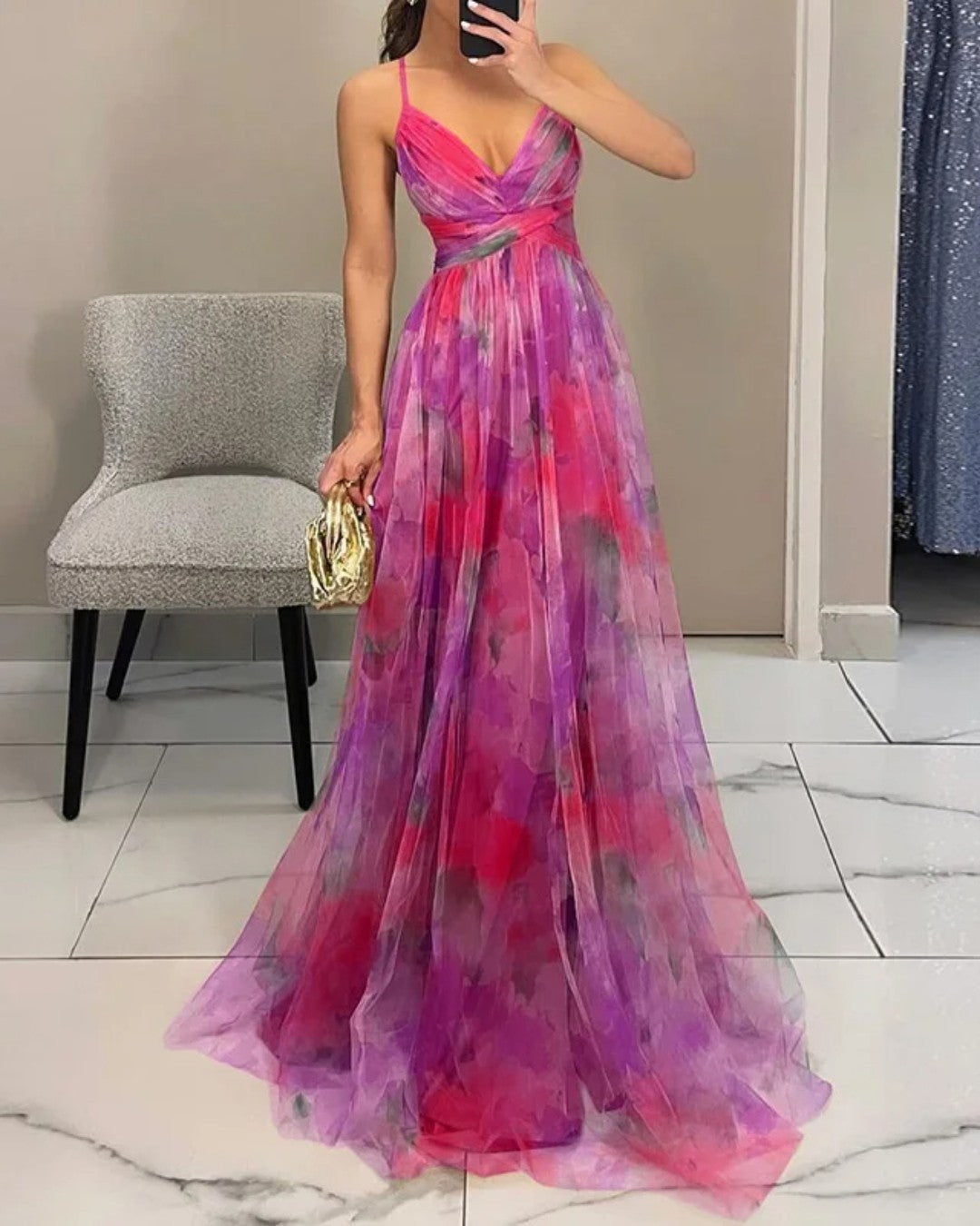 La Fiora™ | Floral Elegance Maxi Dress