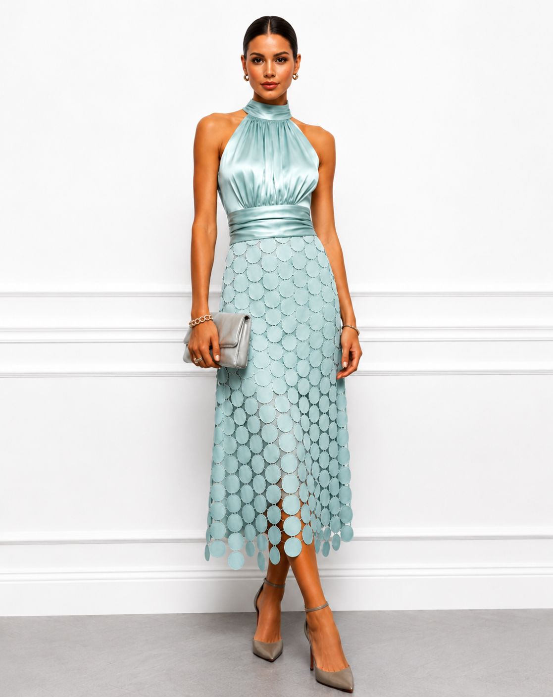 Irène | Halter Neck Midi Dress