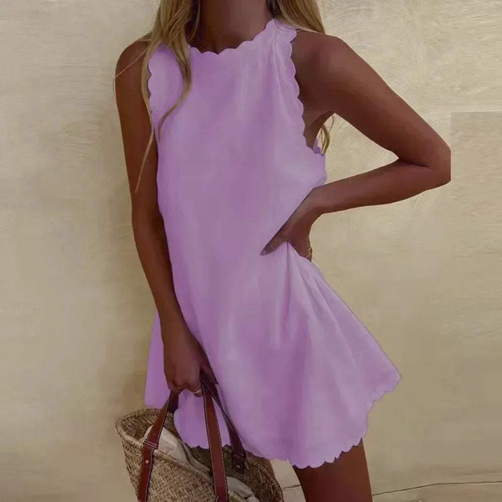Mia™ | Scalloped Summer Mini Dress