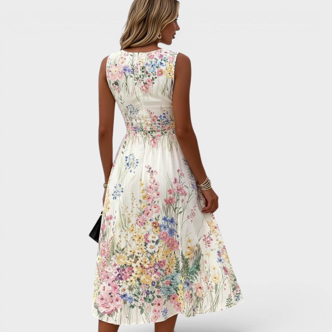 Emanuela | Sleeveless Floral Midi Dress