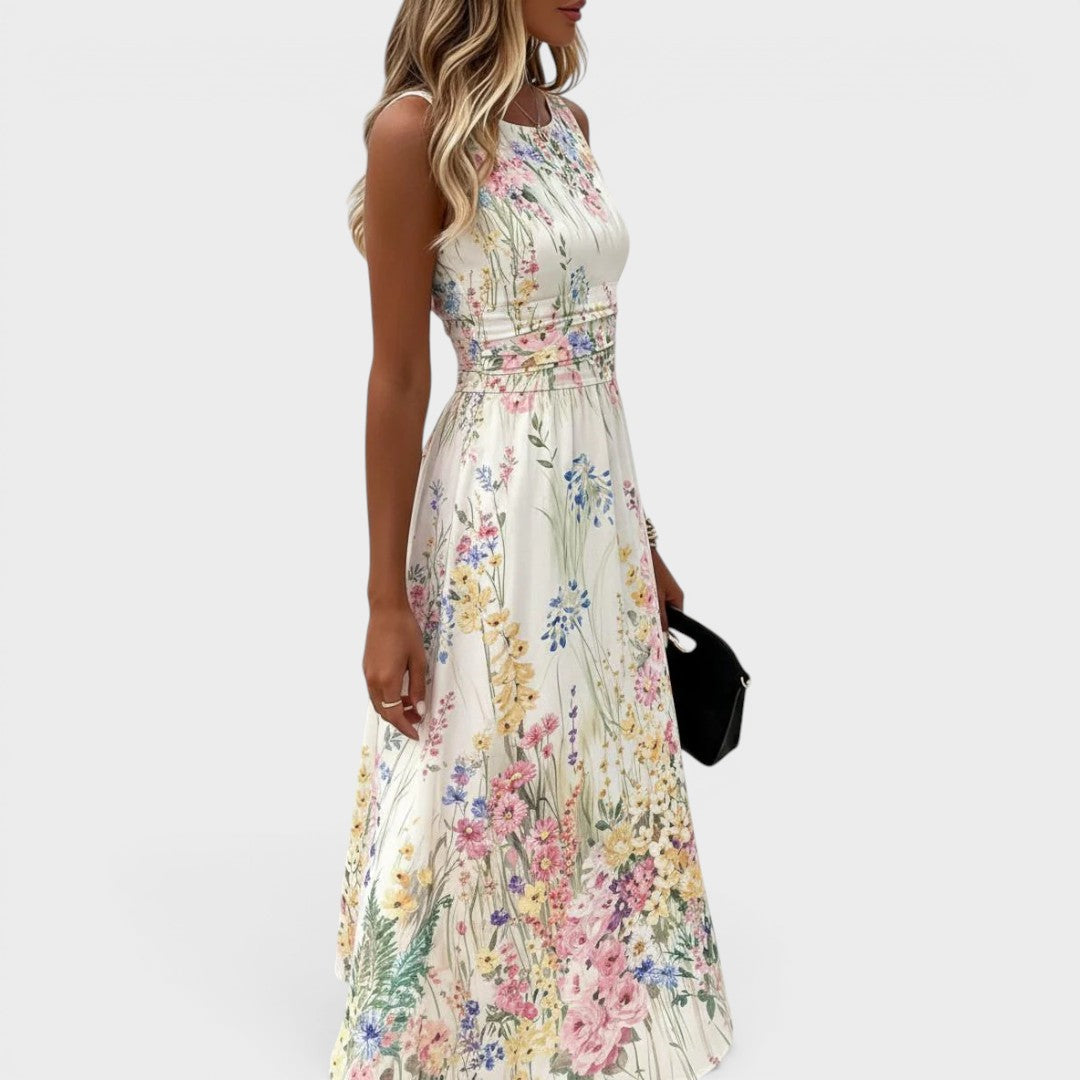 Emanuela | Sleeveless Floral Midi Dress