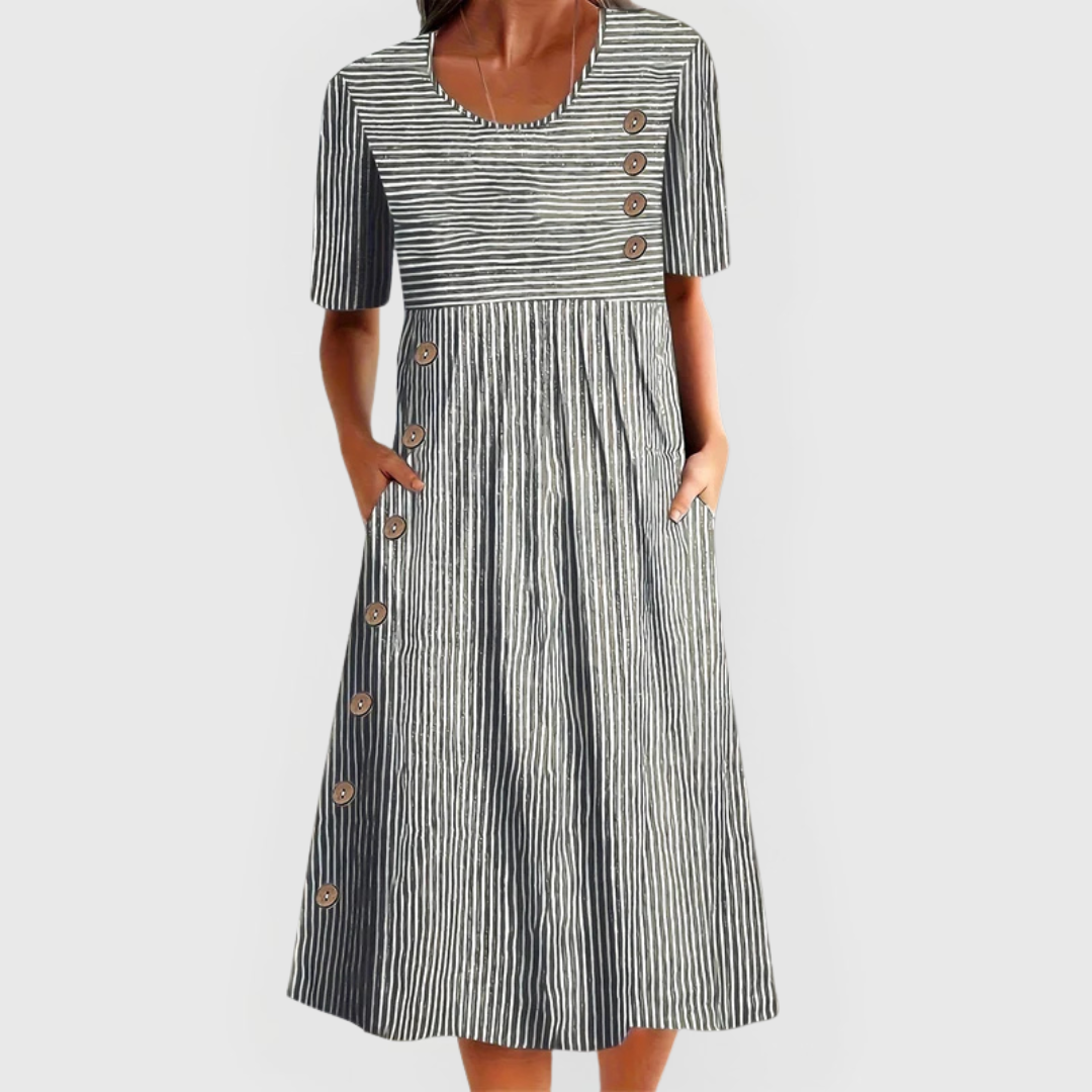 Julia™ | Classic Striped Midi Dress