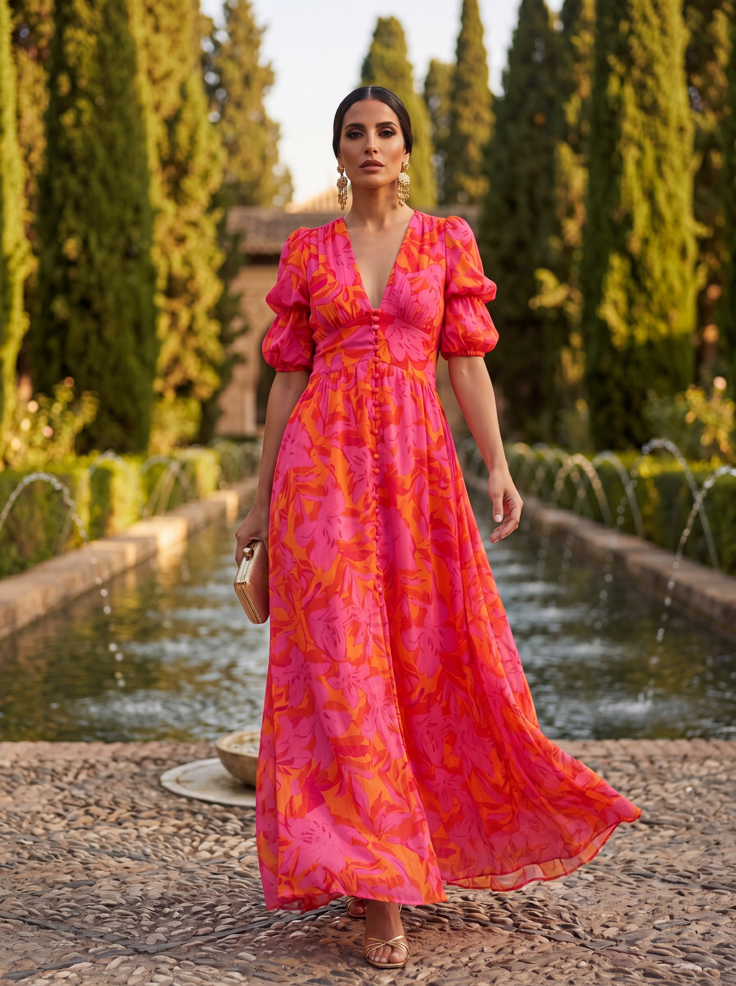 Olvera™ | Vibrant Floral Maxi Dress