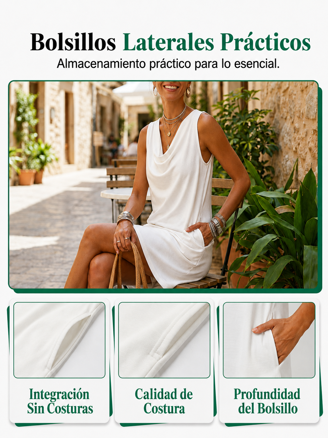 Valeria | Slim Cowl Neck Dress with Pockets