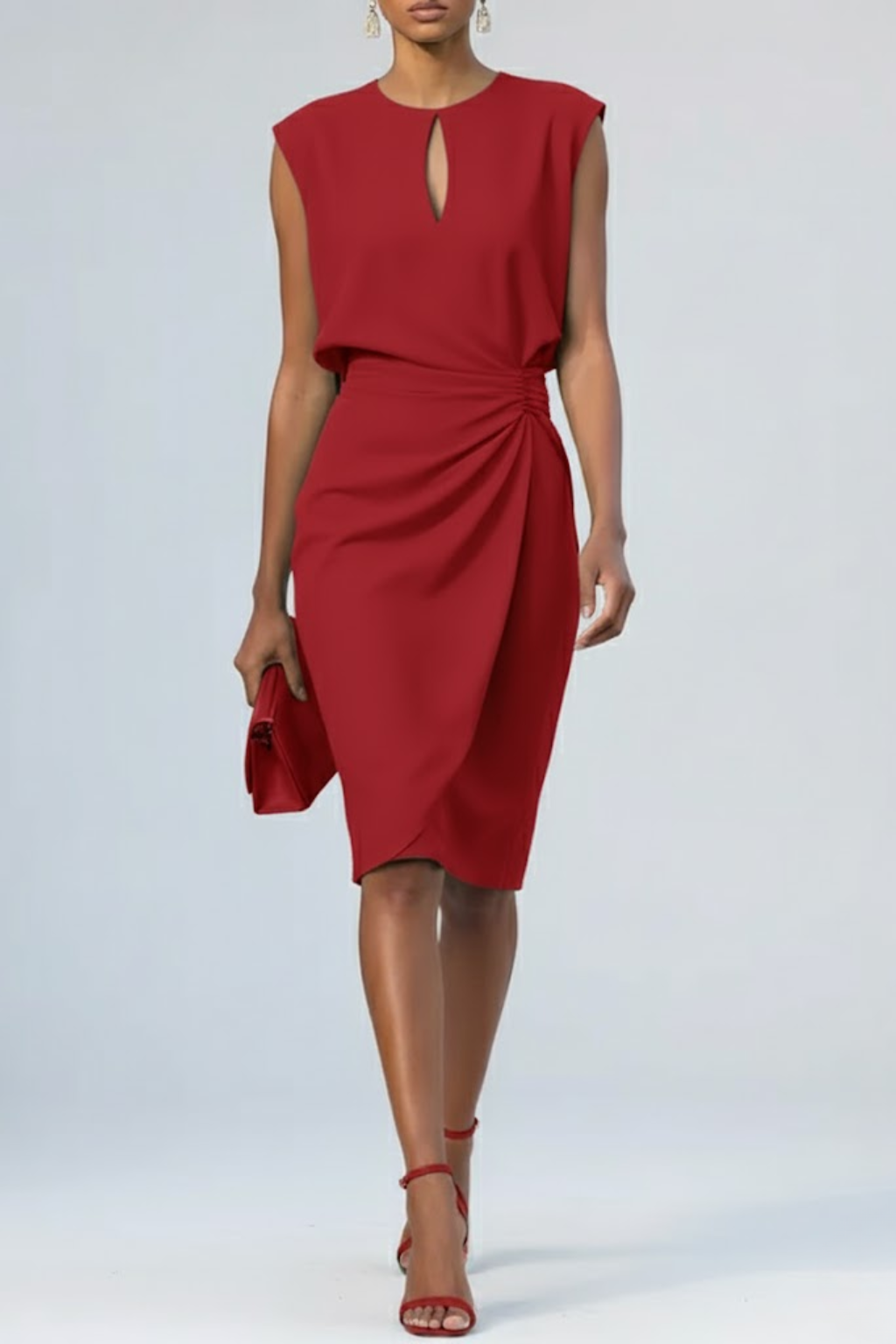 Elowen™ | Elegant Ruched Midi Dress