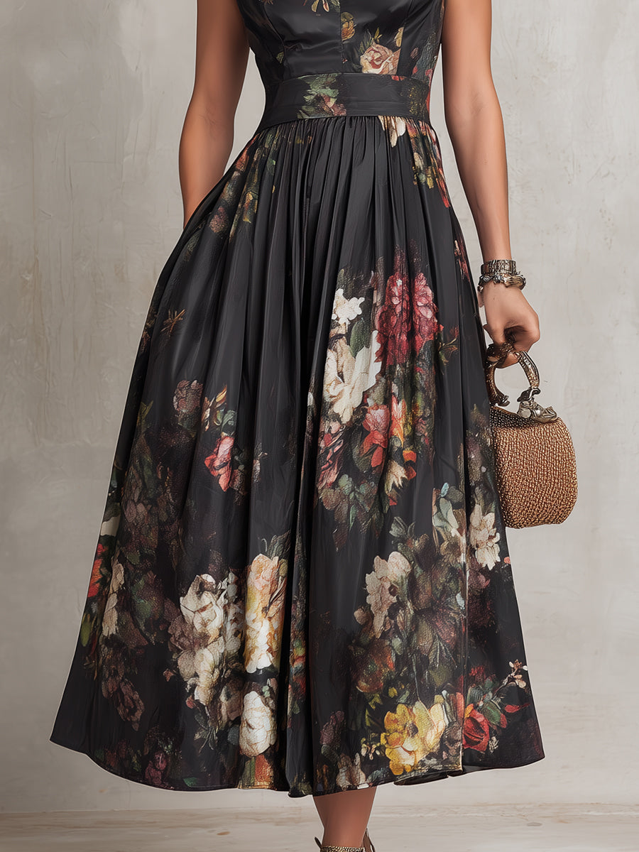 Rosamonde™ | Satin Floral Occasion Dress