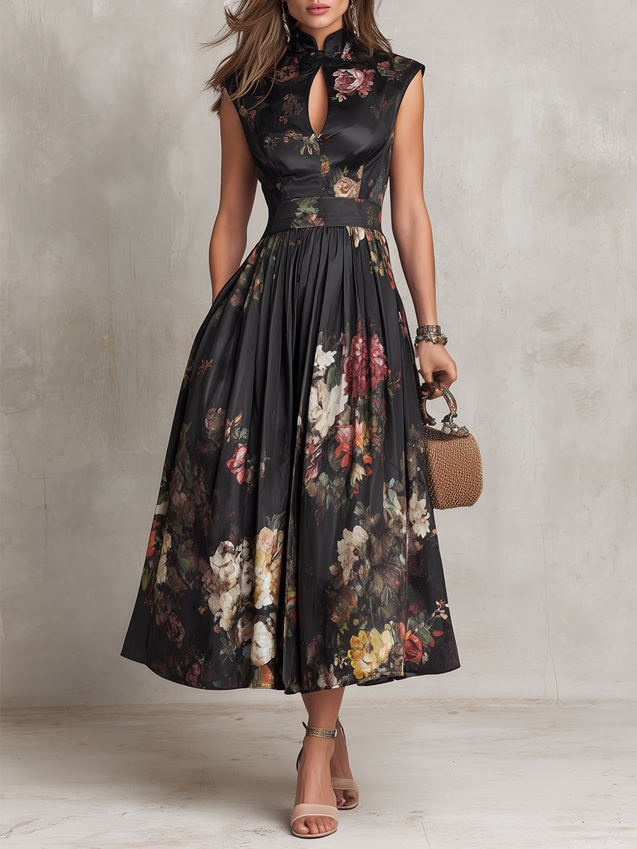 Rosamonde™ | Satin Floral Occasion Dress