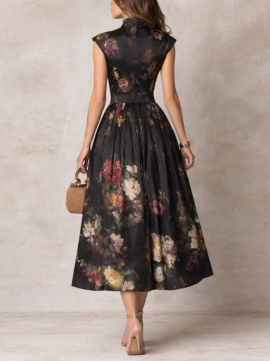 Rosamonde™ | Satin Floral Occasion Dress