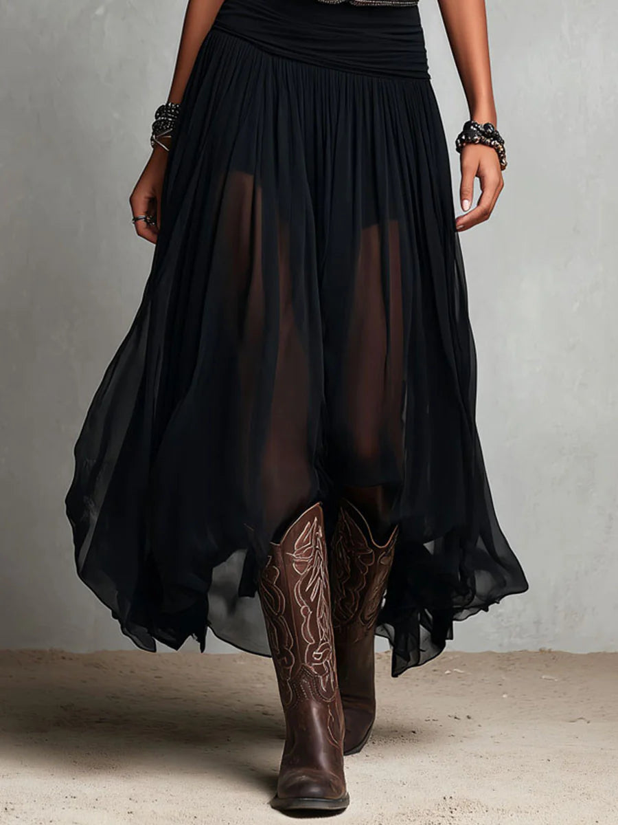 Elowyn™ | Midnight Sheer Maxi Dress