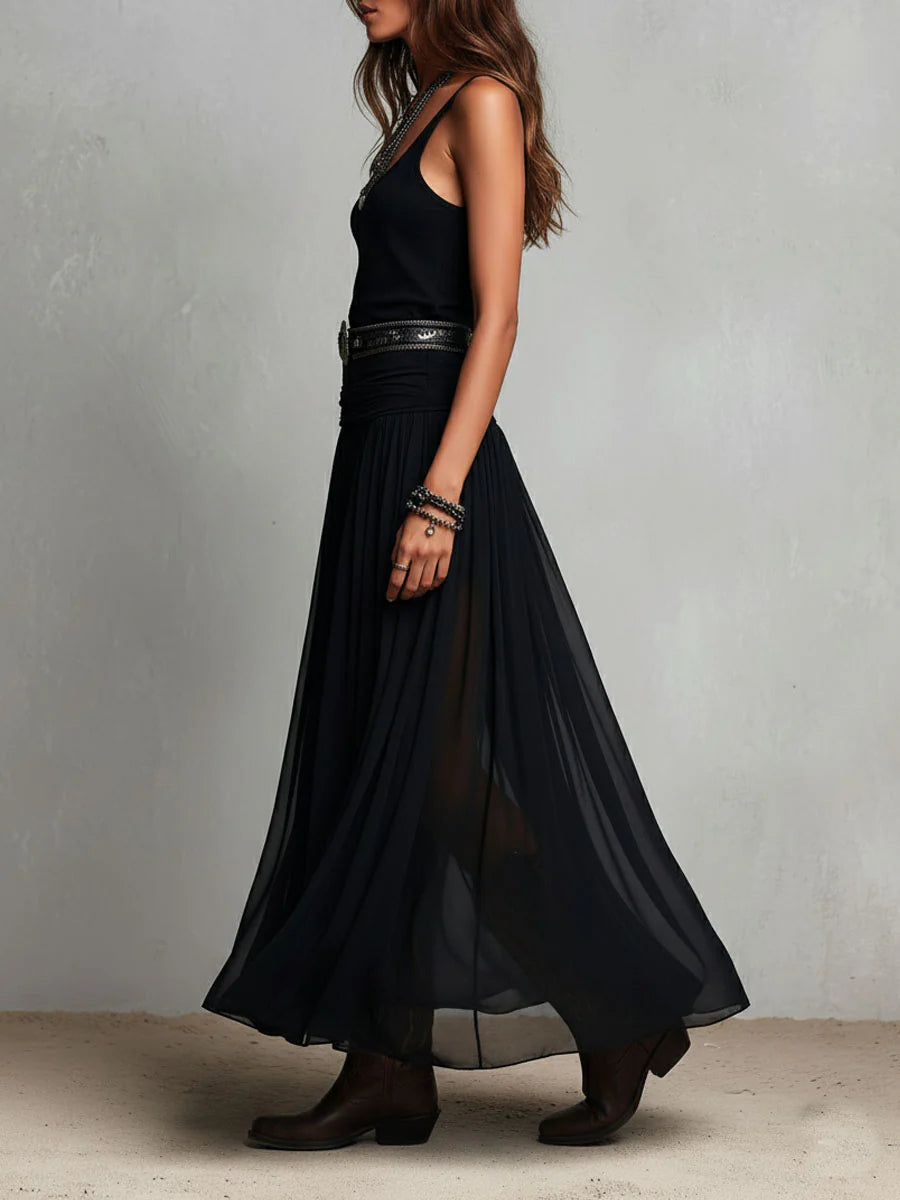 Elowyn™ | Midnight Sheer Maxi Dress
