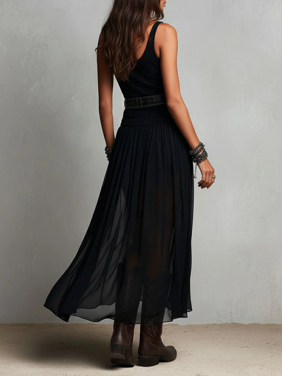 Elowyn™ | Midnight Sheer Maxi Dress