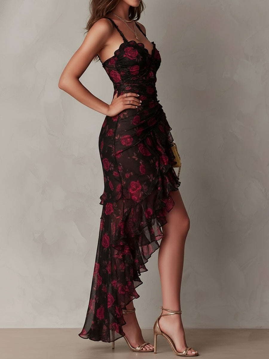 Wiola | Ruffled Floral Boho Dress