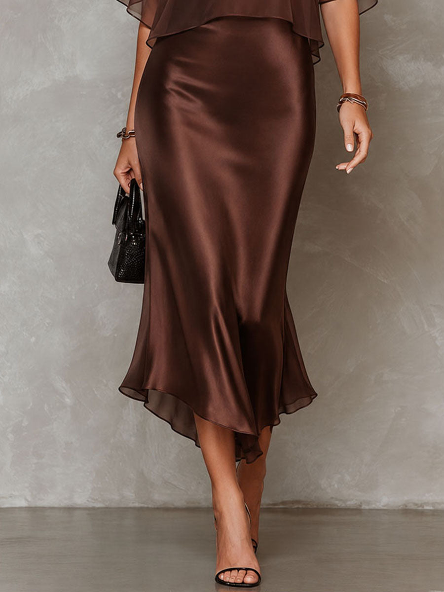 Mencía | Satin Two-Piece Midi Dress Set