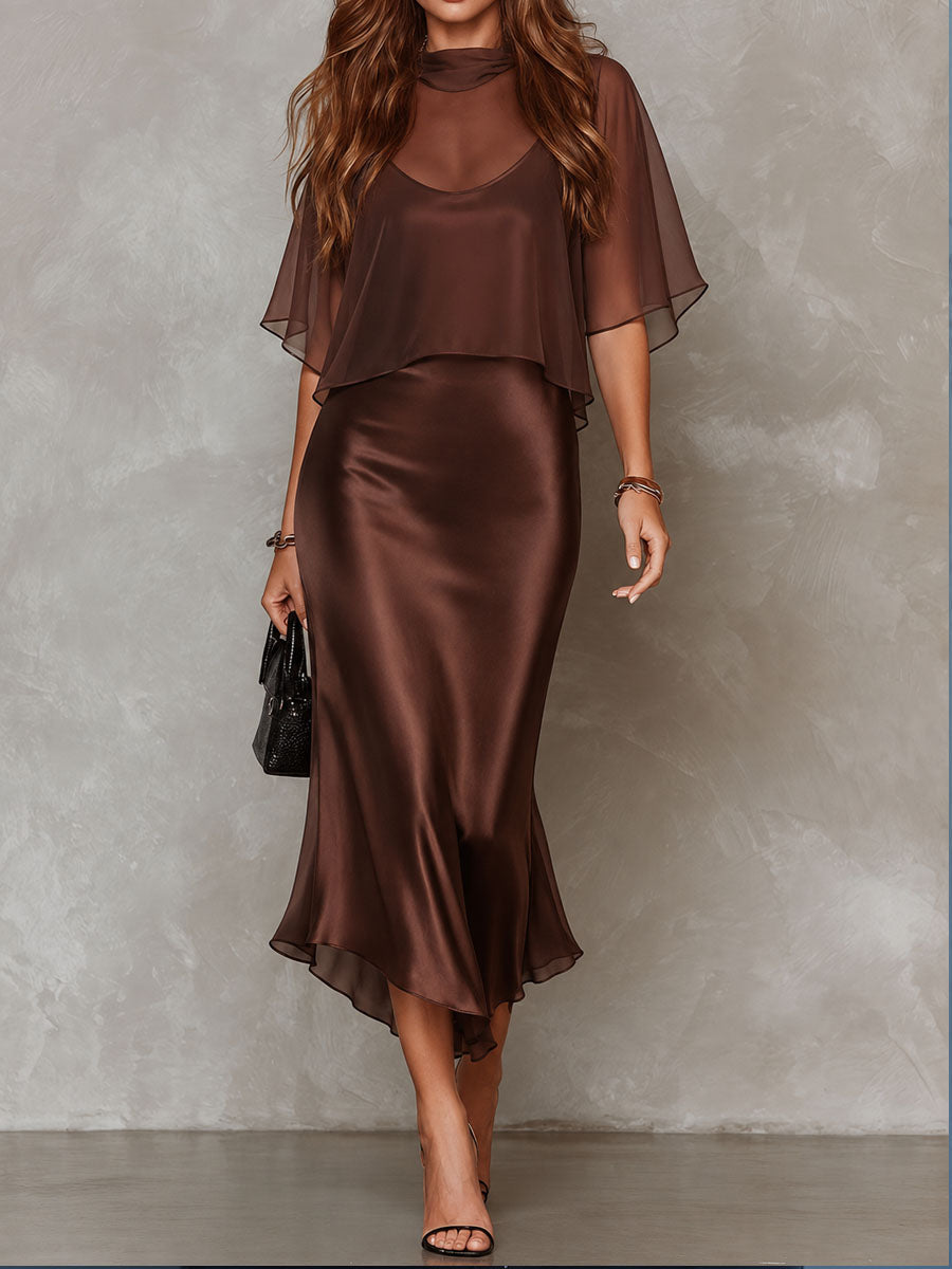 Mencía | Satin Two-Piece Midi Dress Set